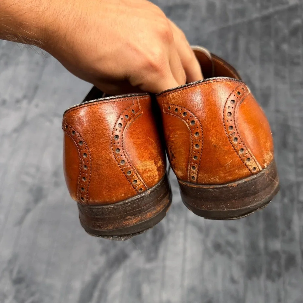 Alden 996 Shell Cordovan Saddle Shoes Mens 8 Brown Leather Oxford Brogue Dress